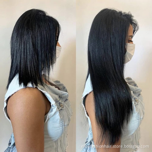 High quality Human Hair Extensions Clip in straight 7Pcs Real Remy Human clip in Hair Extensions Clip in Hair Extensions